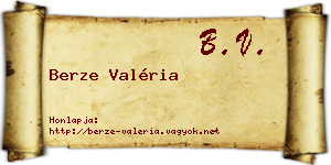 Berze Valéria névjegykártya